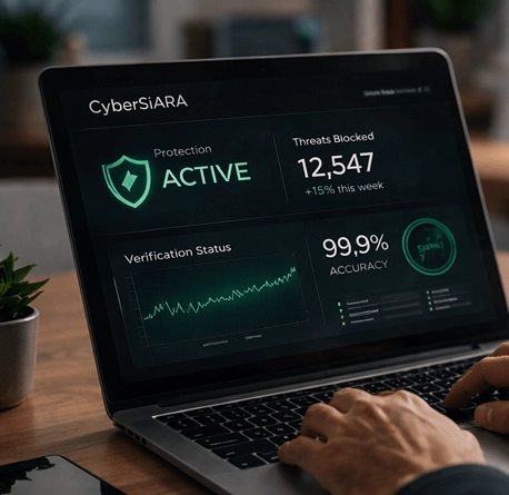 SiARA Shield dashboard on laptop